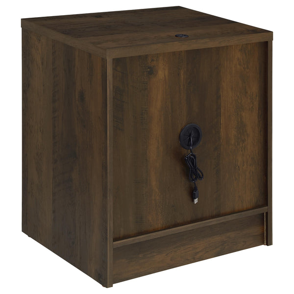 English Elm Geary Dark Pine 2-Drawer Nightstand with LED Lighting, Dual Outlet & USB-A/C Charging Ports for Bedsides B062P375559