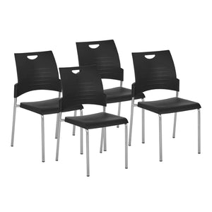 OSP Home Furnishings Straight Leg Stackable Chair Polyurethane Seat Modern Frame for Office or Classroom Use STC8300C4-3