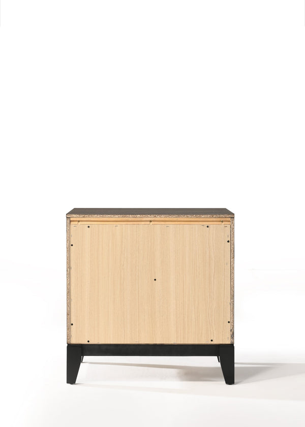 English Elm Valdemar Weathered Gray Nightstand with 2 Spacious Drawers, Dovetail Construction, Nickel Handles B2726P271651