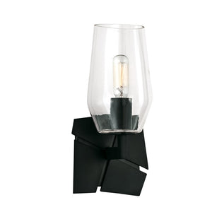 Gaia 11.25'' High 1-Light Sconce - Acid Dipped Black 8161-MB-CL Norwell