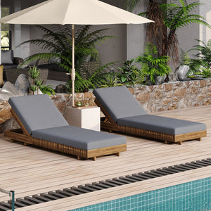 English Elm Christopher Knight Home® - Lounge Chaise Set - Durable Acacia Wood With Plush Water-Resistant Cushions & Adjustable Backrest N770P281696T_65429.00CUSHDGRY