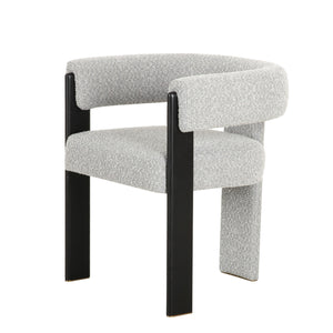 VIG Furniture Modrest Kenmare - Modern Light Grey Fabric + Black Dining Chair VGOD-DY-22149-LTGRY