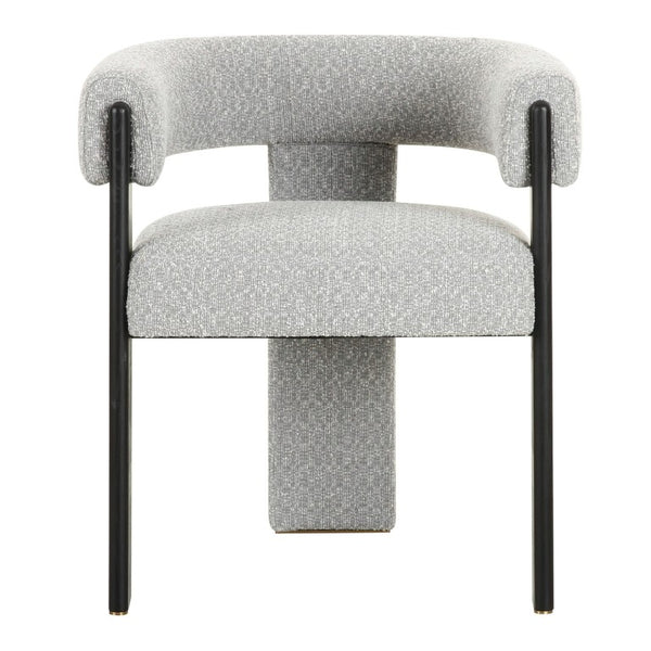 VIG Furniture Kenmare Light Grey Upholstered Dining Chair With Black Ash Frame, Foam Seat, Slat Back, No Assembly (97) VGOD-DY-22149-LTGRY
