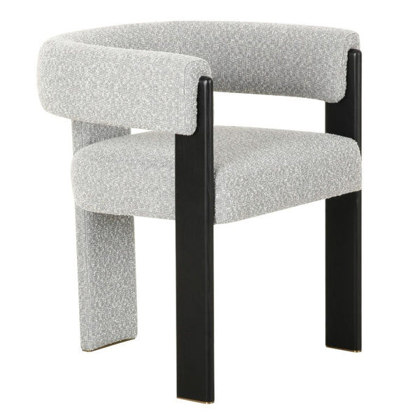 VIG Furniture Kenmare Light Grey Upholstered Dining Chair With Black Ash Frame, Foam Seat, Slat Back, No Assembly (97) VGOD-DY-22149-LTGRY