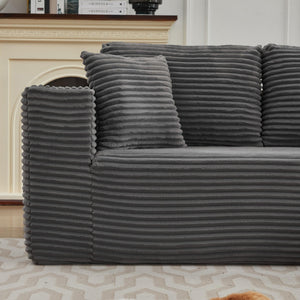 English Elm Modular Corduroy Sectional Sofa Left Long Seat SF502AGY — Plush L-Shaped, No Assembly, Space-Saving Comfort W1143P313191