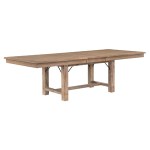 English Elm Light Oak Acacia Veneer Extendable Dining Table Seats 8 with Self Storing Leaf B011P284418