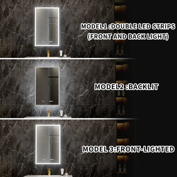 English Elm 20*32 Inch Led Medicine Cabinet with Anti-fog Gfci Outlet and Dimming Bathroom Mirror W637P349553