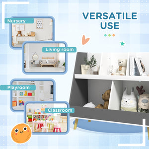 English Elm Qaba Kids Bookcase Toy Shelf - Stylish 2-Tier Storage Organizer With Safety Features For Playrooms W2225P200406-GIGA