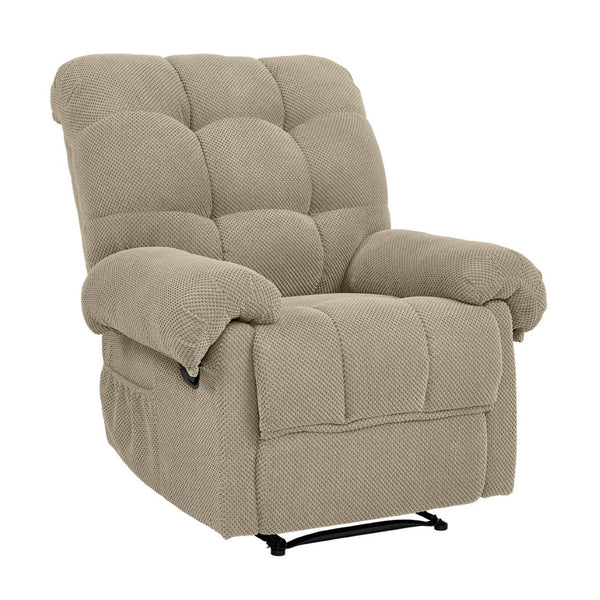 English Elm Camel Overstuffed Manual Recliner with High Density Padding for Modern Living Rooms Camel W5568P449829