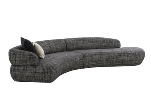 VIG Furniture Divani Casa Lakota - Modern Dark Grey Fabric Curved Sectional Sofa VGOD-ZW-23044-DKGRY