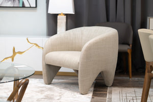 VIG Furniture Halton Modern Beige Fabric Accent Chair — Plush Foam Seating, Solid Ash Frame, Timeless Rounded Arms (95) VGOD-ZW-23081-BGE