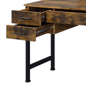 English Elm Juvanth Rustic Finish Mirror with Composite Wood Frame and Metal Accents for Bright Modern Spaces Oak 52 L x 30 W x 4 H B2726P261207