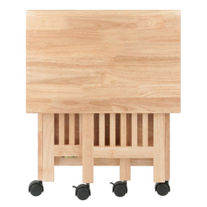 Winsome Wood Mission Foldable Printer Stand - Versatile Solid Wood Cart With Casters For Easy Mobility & Storage Natural Solid Wood 81628-winsome-wood