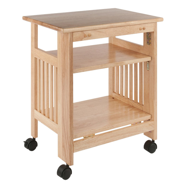 Winsome Wood Mission Foldable Printer Stand - Versatile Solid Wood Cart With Casters For Easy Mobility & Storage Natural Solid Wood 81628-winsome-wood