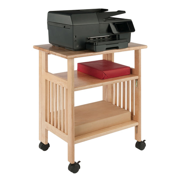 Winsome Wood Mission Foldable Printer Stand - Versatile Solid Wood Cart With Casters For Easy Mobility & Storage Natural Solid Wood 81628-winsome-wood