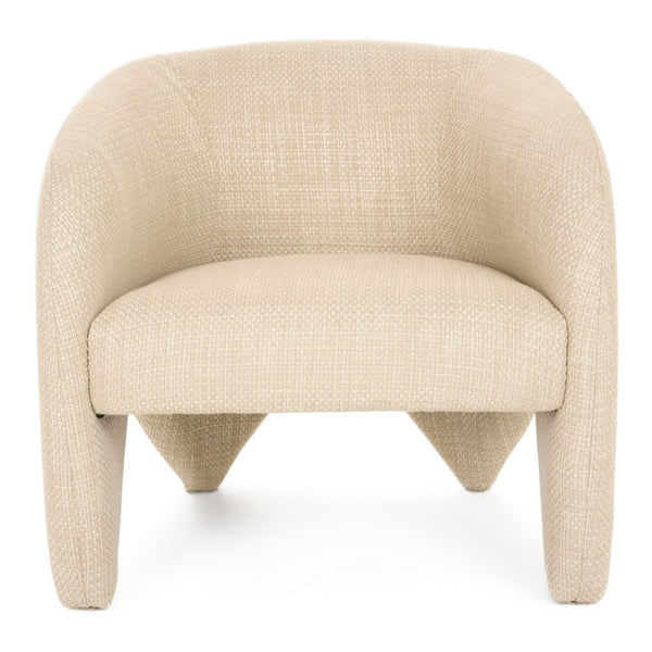 VIG Furniture Halton Modern Beige Fabric Accent Chair — Plush Foam Seating, Solid Ash Frame, Timeless Rounded Arms (95) VGOD-ZW-23081-BGE
