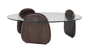 VIG Furniture Modrest Buxton - Mid-Century Modern Glass + Dark Walnut Coffee Table VGOD-LZ-274C-COF