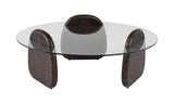 VIG Furniture Modrest Buxton - Mid-Century Modern Glass + Dark Walnut Coffee Table VGOD-LZ-274C-COF