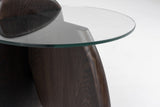 VIG Furniture Modrest Buxton - Mid-Century Modern Glass + Dark Walnut End Table VGOD-LZ-274E-END