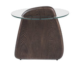 VIG Furniture Modrest Buxton - Mid-Century Modern Glass + Dark Walnut End Table VGOD-LZ-274E-END