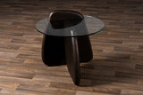 VIG Furniture Modrest Buxton - Mid-Century Modern Glass + Dark Walnut End Table VGOD-LZ-274E-END