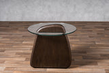 VIG Furniture Modrest Buxton - Mid-Century Modern Glass + Dark Walnut End Table VGOD-LZ-274E-END