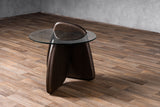 VIG Furniture Modrest Buxton - Mid-Century Modern Glass + Dark Walnut End Table VGOD-LZ-274E-END