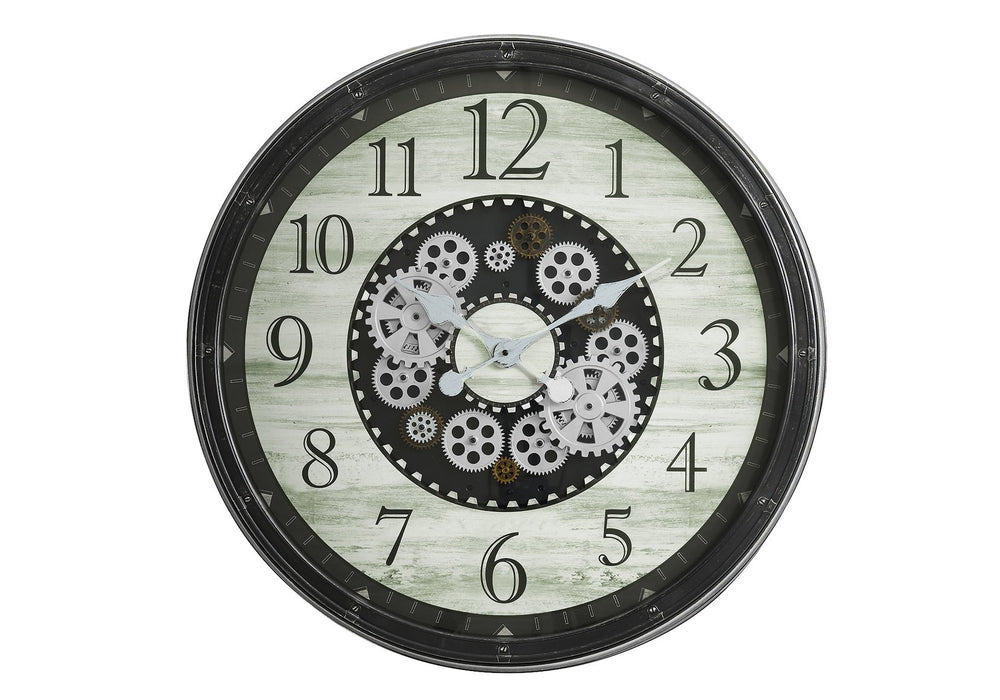 English Elm Clocks, 30" Round Gear Mechanism Wall Clock - Oversized Brown Decorative Timepiece For Any Space B2710P287134