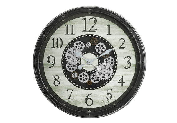 English Elm Clocks, 30" Round Gear Mechanism Wall Clock - Oversized Brown Decorative Timepiece For Any Space B2710P287134