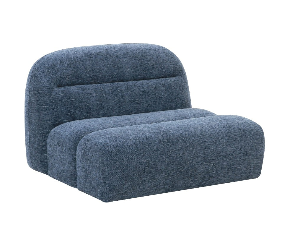 VIG Furniture Forman Modern Blue Modular Armless Sectional Seat — Plush Foam, Solid Ash Frame, Flexible Configurations VGOD-ZW-23029-ARM