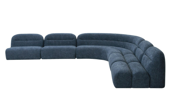 VIG Furniture Forman Curved Blue Modular Corner Sectional — Modern Rounded Back, Plush Foam Comfort, Durable Frame VGOD-ZW-23029-CRN