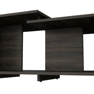 English Elm Waycross Modern Coffee Table in Brown with Two-Tier Tops and Large Open Shelf, Elegant Design, Easy Assembly B128P148843