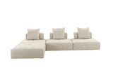 VIG Furniture Divani Casa Mondo - Modern 4 Seat Modular Beige Fabric Sectional VGOD-ZW-22033-BGE-4PC