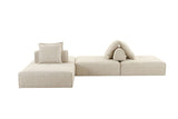 VIG Furniture Divani Casa Mondo - Modern 4 Seat Modular Beige Fabric Sectional VGOD-ZW-22033-BGE-4PC