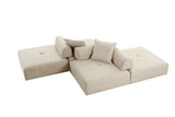 VIG Furniture Divani Casa Mondo - Modern 4 Seat Modular Beige Fabric Sectional VGOD-ZW-22033-BGE-4PC