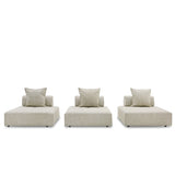 VIG Furniture Divani Casa Mondo - Modern 3 Seat Modular Beige Fabric Sectional VGOD-ZW-22033-BGE-3PC