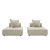 VIG Furniture Divani Casa Mondo - Modern 2 Seat Modular Beige Fabric Sectional VGOD-ZW-22033-BGE-2PC