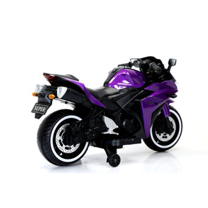 English Elm Electric 12v Kids Ride on Motorcycle with Led Wheels Bluetooth and Training Purple W1760P194223