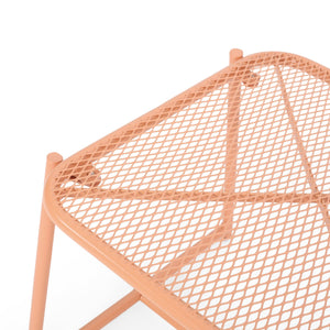 English Elm Christopher Knight Home® - ELBA Modern Mesh Shell Chat Set with Powder-Coated Iron Frame, Retro Minimal Outdoor Seating Orange N775P250740O