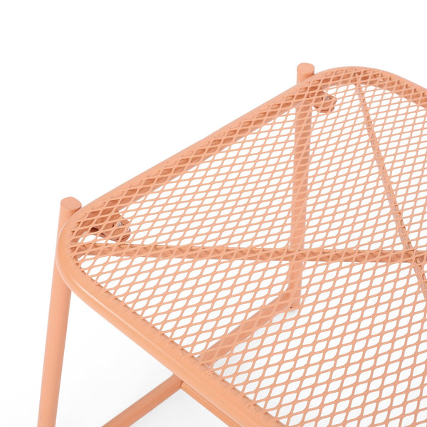 English Elm Christopher Knight Home® - ELBA Modern Mesh Shell Chat Set with Powder-Coated Iron Frame, Retro Minimal Outdoor Seating Orange N775P250740O