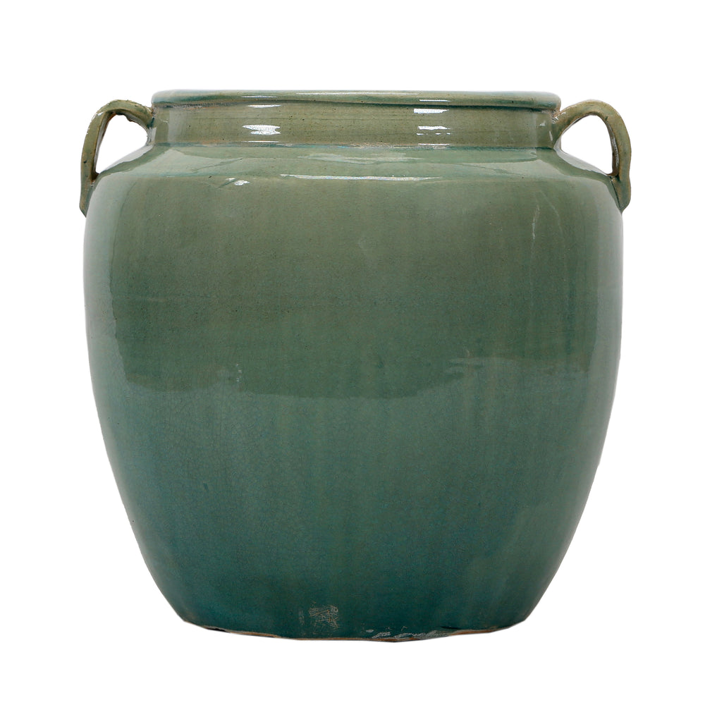 Lilys Vintage Style Green Jar With Two Handles 8166-2