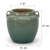 Lilys Vintage Style Green Jar With Two Handles 8166-2