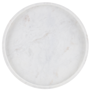 Freya Small White Marble Tray - Exquisite Handcrafted Design with Elegant Veining for Modern Homes