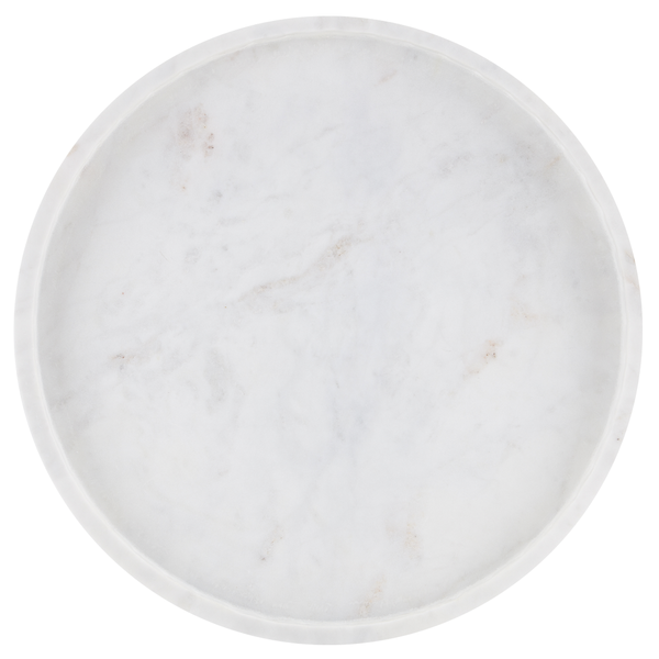 Freya Small White Marble Tray - Exquisite Handcrafted Design with Elegant Veining for Modern Homes