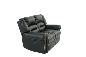 English Elm Plush Power Reclining Loveseat Bonded Leather Nailhead Trim Usb Port Seating B011P467627