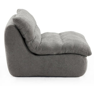 English Elm Upholstered Cocoon Accent Chair Ergonomic Curved Frame Soft Breathable Fabric Lounge Seat Gray T3623P434434