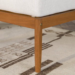 English Elm Walker Edison - Modern Outdoor Spindle Style Left Arm Sectional Brown - Eucalyptus Wood, Linen Cushions, Weather-Resistant, RTA B185P326698