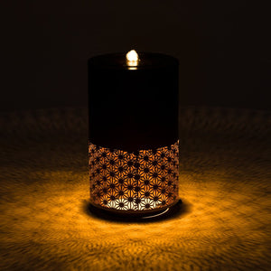 English Elm 20.87"h Brown Powder-coated Metal Outdoor Fountain Geometric Cutout with Warm Led Glow N765P355071B