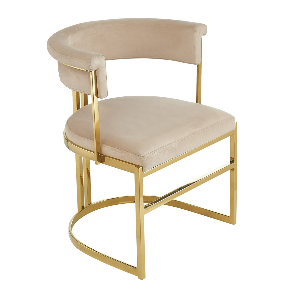 VIG Furniture Modrest Munith - Modern Beige Velvet + Gold Dining Chair VGZA-Y9504-BGEGLD