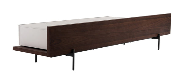 VIG Furniture Colima Modern Matte Beige Tv Stand With Walnut Veneer, Stainless Steel Legs, Concealed Storage And 60" Support VGIP-TV-797